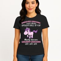 Annoyed Unicorn Funny Womens T-Shirt