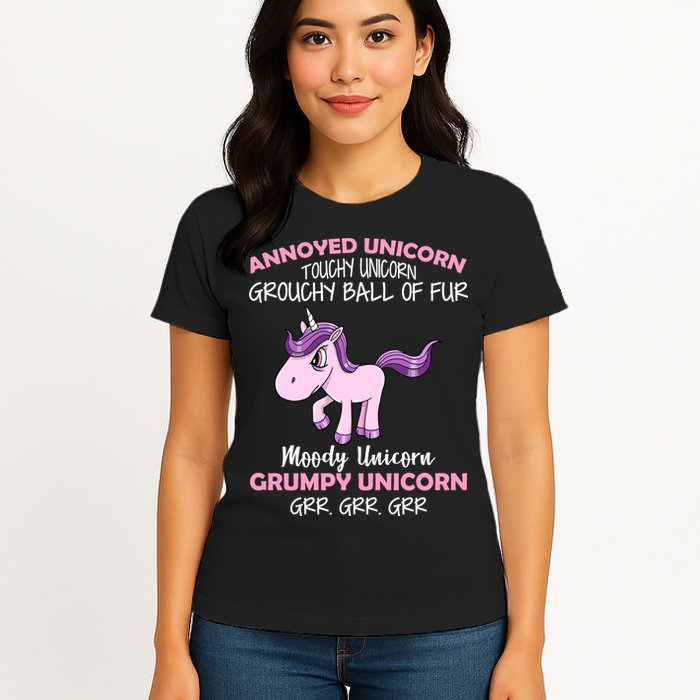 Annoyed Unicorn Funny Womens T-Shirt