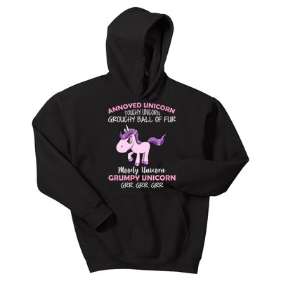 Annoyed Unicorn Funny Kids Hoodie