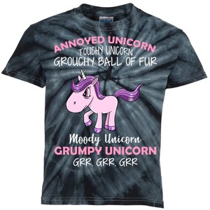 Annoyed Unicorn Funny Kids Tie-Dye T-Shirt