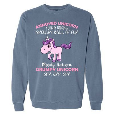 Annoyed Unicorn Funny Garment-Dyed Sweatshirt