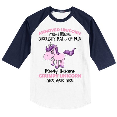 Annoyed Unicorn Funny Baseball Sleeve Shirt