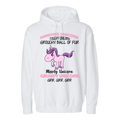 Annoyed Unicorn Funny Garment-Dyed Fleece Hoodie