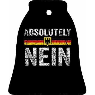 Absolutely Nein Oktoberfest German Flag Ceramic Bell Ornament