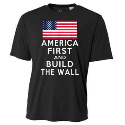 America Number One Again And Build A Wall Cooling Performance Crew T-Shirt