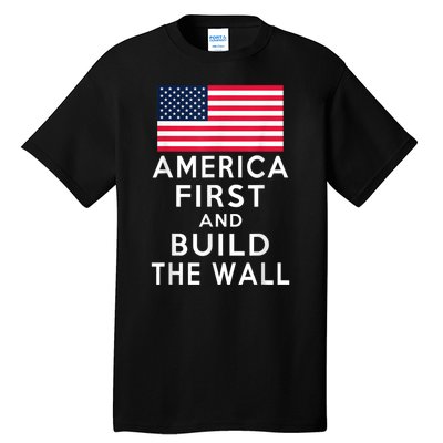 America Number One Again And Build A Wall Tall T-Shirt