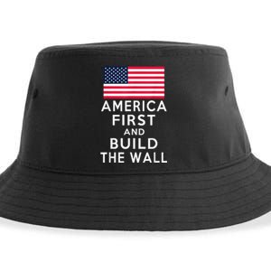 America Number One Again And Build A Wall Sustainable Bucket Hat