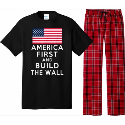 America Number One Again And Build A Wall Pajama Set