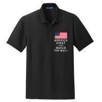 America Number One Again And Build A Wall Dry Zone Grid Polo