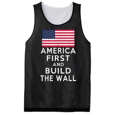 America Number One Again And Build A Wall Mesh Reversible Basketball Jersey Tank