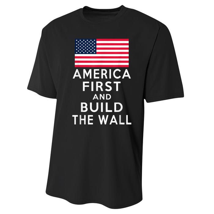 America Number One Again And Build A Wall Performance Sprint T-Shirt