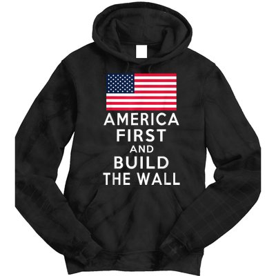 America Number One Again And Build A Wall Tie Dye Hoodie