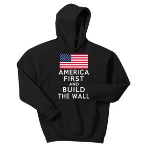 America Number One Again And Build A Wall Kids Hoodie