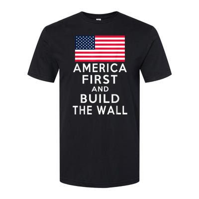 America Number One Again And Build A Wall Softstyle CVC T-Shirt