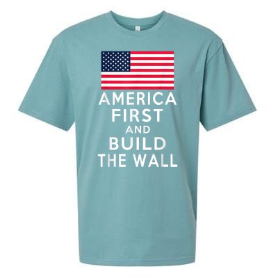 America Number One Again And Build A Wall Sueded Cloud Jersey T-Shirt