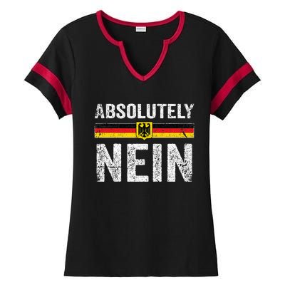 Absolutely Nein Oktoberfest German Flag Ladies Halftime Notch Neck Tee