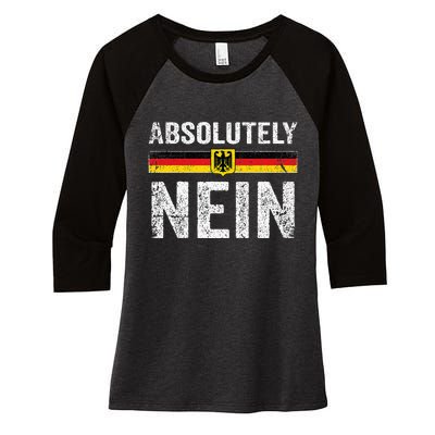 Absolutely Nein Oktoberfest German Flag Women's Tri-Blend 3/4-Sleeve Raglan Shirt