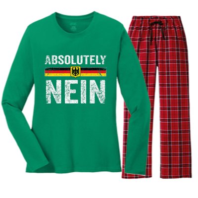 Absolutely Nein Oktoberfest German Flag Women's Long Sleeve Flannel Pajama Set 