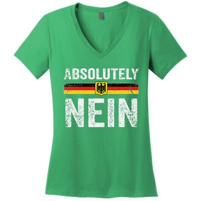 Absolutely Nein Oktoberfest German Flag Women's V-Neck T-Shirt