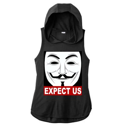 Anonymous Expect Us Internet Ladies PosiCharge Tri-Blend Wicking Draft Hoodie Tank