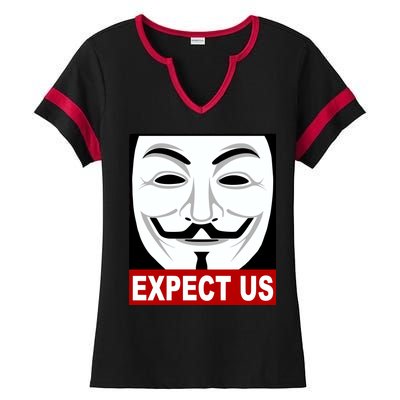 Anonymous Expect Us Internet Ladies Halftime Notch Neck Tee