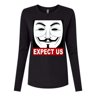 Anonymous Expect Us Internet Womens Cotton Relaxed Long Sleeve T-Shirt