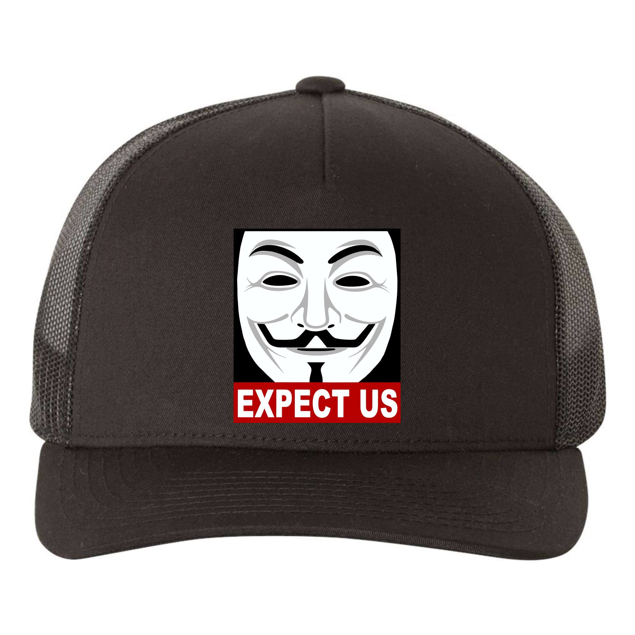 Anonymous Expect Us Internet Yupoong Adult 5-Panel Trucker Hat