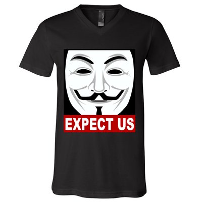 Anonymous Expect Us Internet V-Neck T-Shirt
