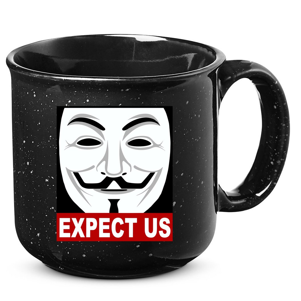 Anonymous Expect Us Internet 15oz Campfire Ceramic Mug