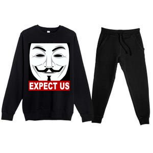 Anonymous Expect Us Internet Premium Crewneck Sweatsuit Set