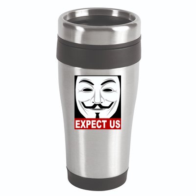 Anonymous Expect Us Internet 16oz Travel Tumbler