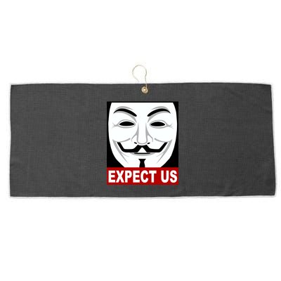 Anonymous Expect Us Internet Large Microfiber Waffle Golf Towel