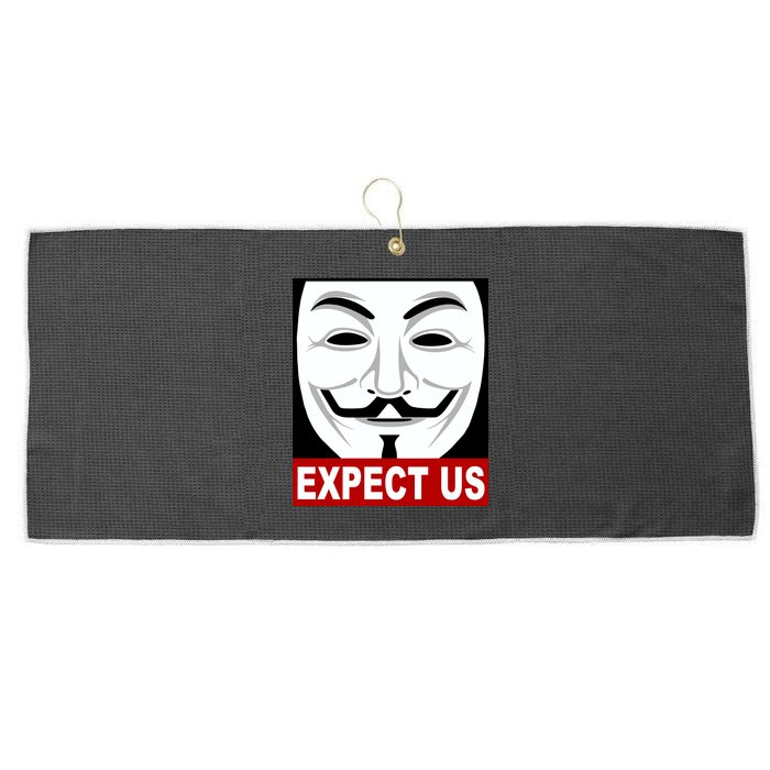 Anonymous Expect Us Internet Large Microfiber Waffle Golf Towel