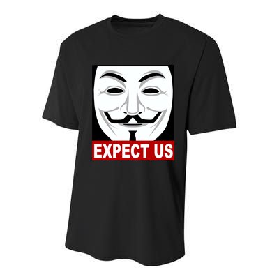 Anonymous Expect Us Internet Youth Performance Sprint T-Shirt