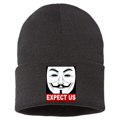 Anonymous Expect Us Internet Sustainable Knit Beanie