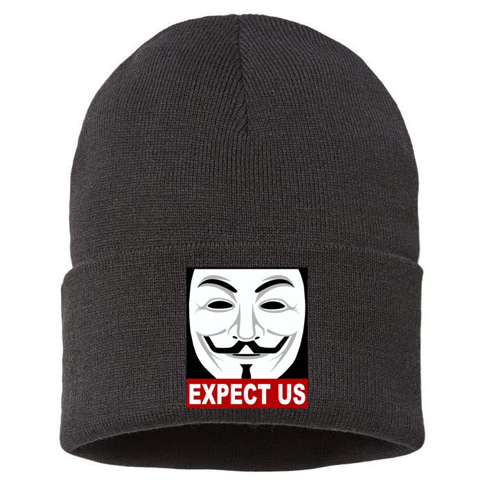 Anonymous Expect Us Internet Sustainable Knit Beanie