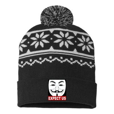 Anonymous Expect Us Internet USA-Made Snowflake Beanie