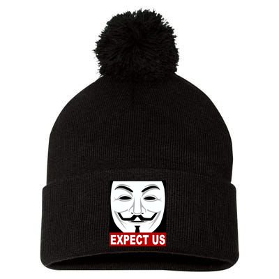 Anonymous Expect Us Internet Pom Pom 12in Knit Beanie