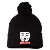 Anonymous Expect Us Internet Pom Pom 12in Knit Beanie