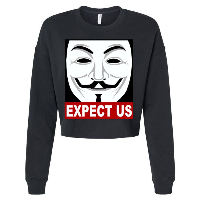Anonymous Expect Us Internet Cropped Pullover Crew