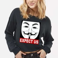 Anonymous Expect Us Internet Cropped Pullover Crew