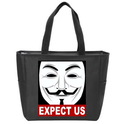 Anonymous Expect Us Internet Zip Tote Bag
