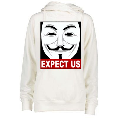 Anonymous Expect Us Internet Womens Funnel Neck Pullover Hood