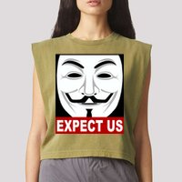 Anonymous Expect Us Internet Garment-Dyed Women's Muscle Tee