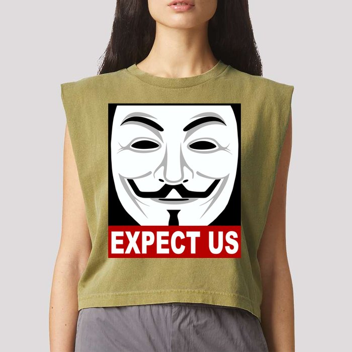 Anonymous Expect Us Internet Garment-Dyed Women's Muscle Tee