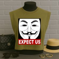 Anonymous Expect Us Internet Garment-Dyed Women's Muscle Tee