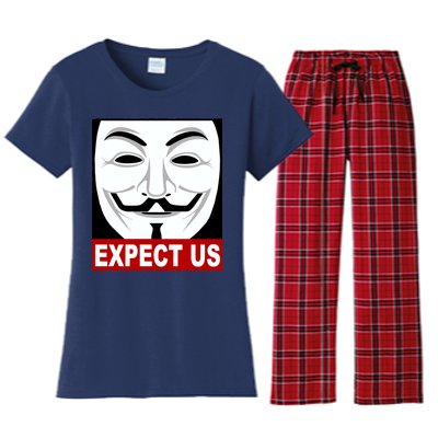 Anonymous Expect Us Internet Women's Flannel Pajama Set