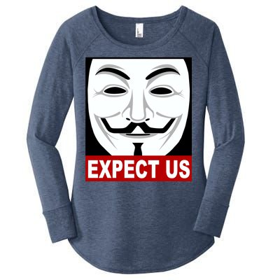 Anonymous Expect Us Internet Women's Perfect Tri Tunic Long Sleeve Shirt