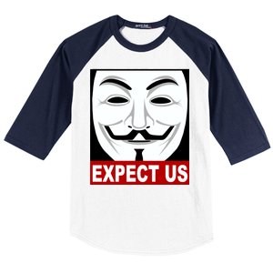 Anonymous Expect Us Internet Baseball Sleeve Shirt