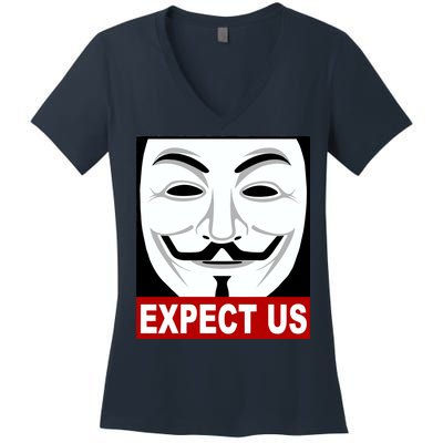 Anonymous Expect Us Internet Women's V-Neck T-Shirt